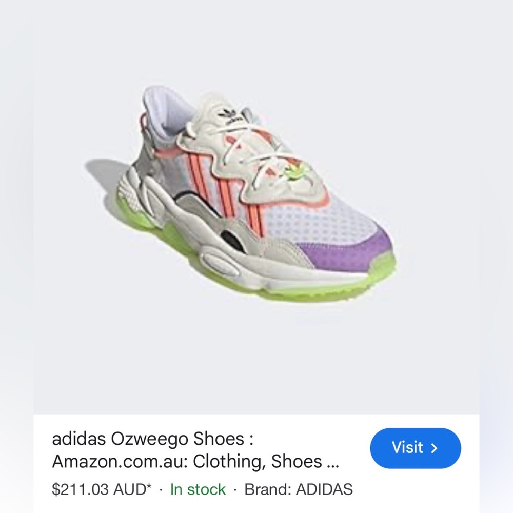 Adidas ozweego fx314  - Purple, Green, white neon pink size 8.5 retail 200